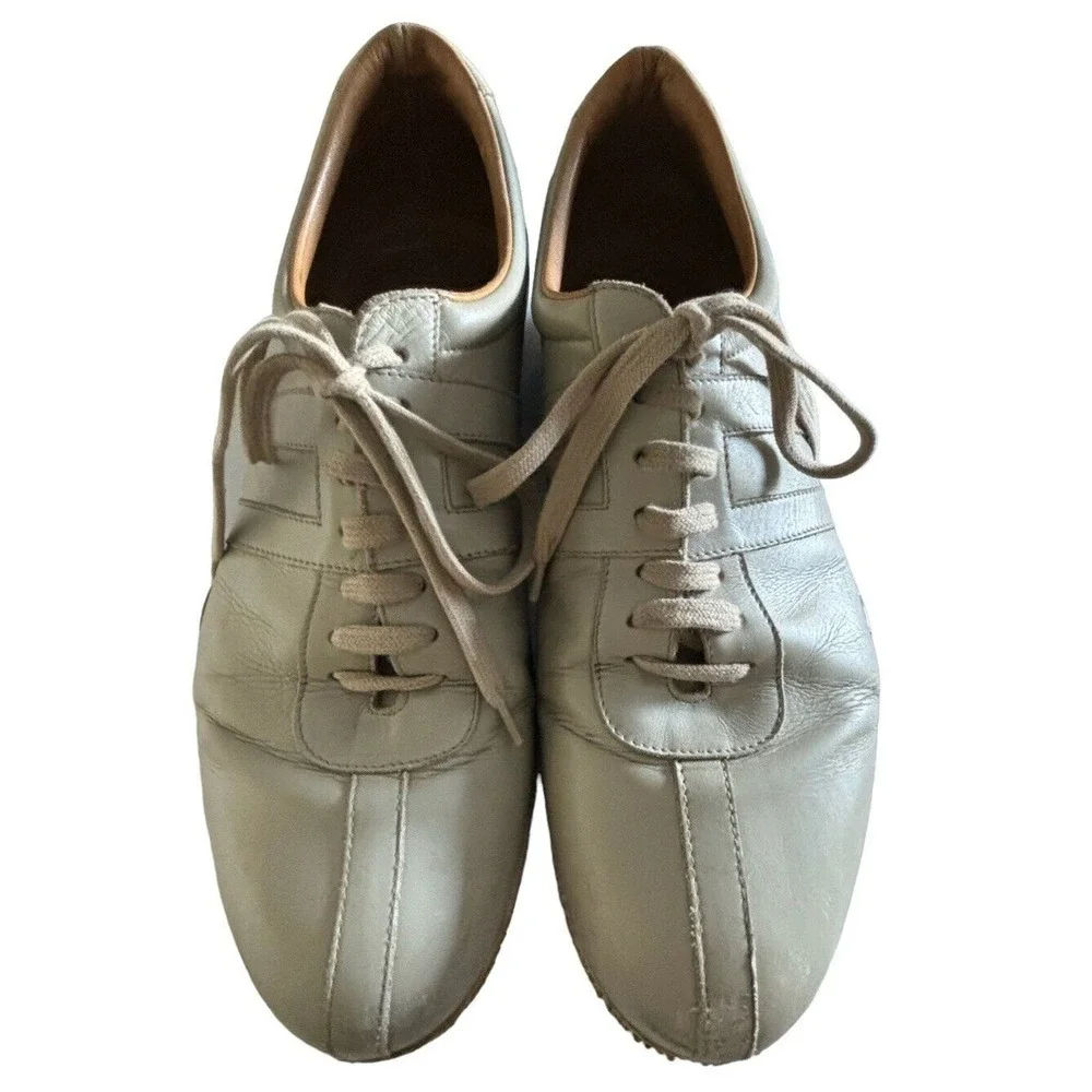 Bally Free Men’s Athletic Shoes Size Medium 10.5 E Beige Leather Chic Sneakers